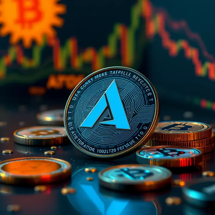 Illustration of blockchain technology and market factors influencing Aptos value