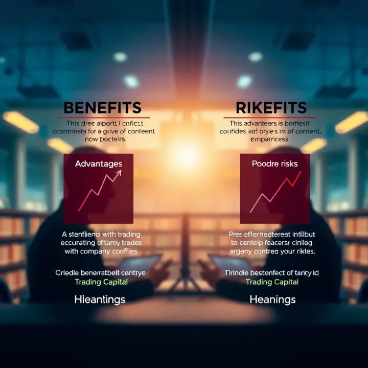 Conceptual graphic showing advantages and challenges of trading with company capital, highlighting benefits and potential risks for Nigerian traders