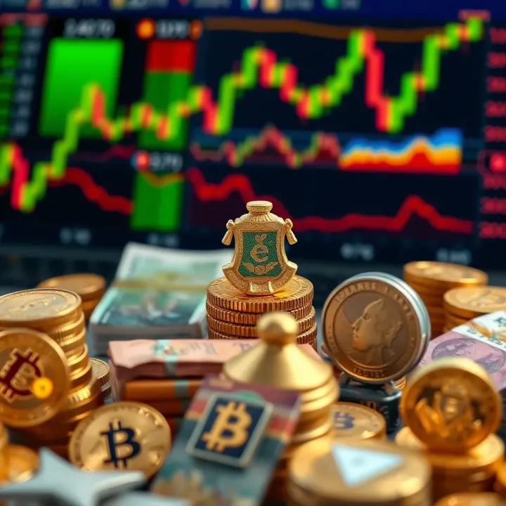 Illustration of different investment assets like stocks, currencies, and commodities with Nigerian currency symbols