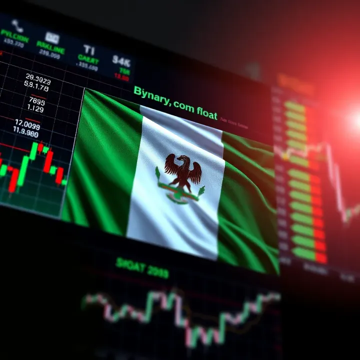 Illustration of Nigerian flag with digital financial charts