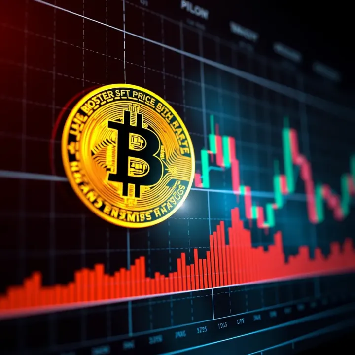 Graph showing Bitcoin price trends with technical indicators overlaid