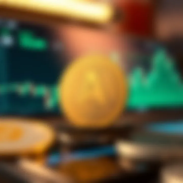 Digital graph showing Ape Coin price fluctuations and market trends