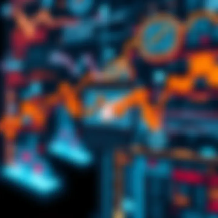 Visualization of interconnected digital algorithms and charts symbolizing various types of trading bots