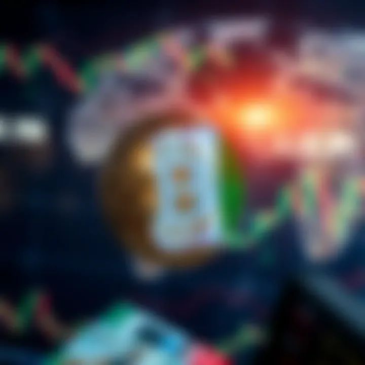 Visual representation of Bitcoin symbol overlaid with Nigerian currency and global market indicators