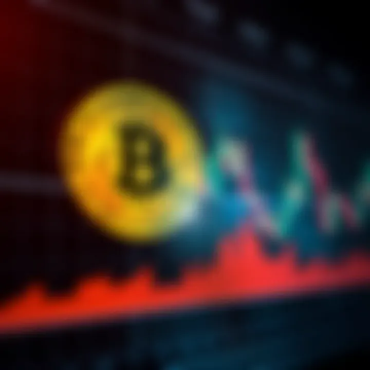 Graph showing Bitcoin price trends with technical indicators overlaid