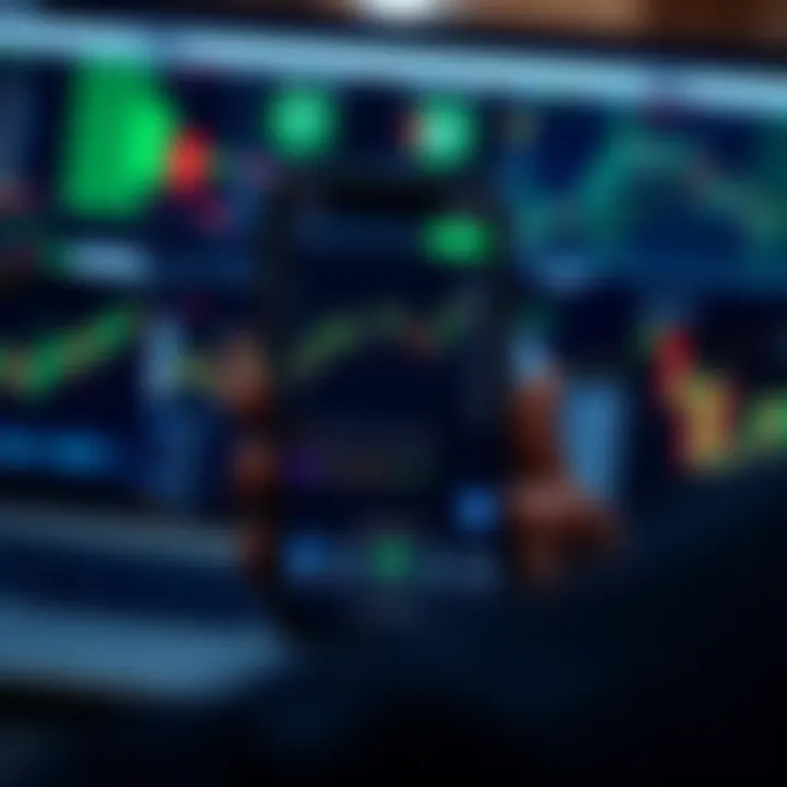 Mobile device displaying a user-friendly trading application interface with charts and trading options