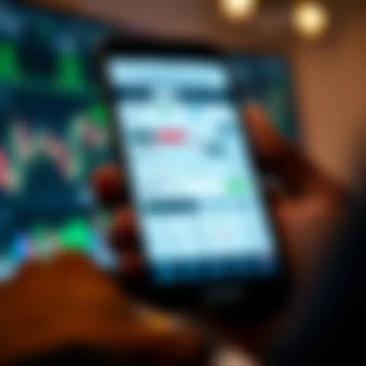 Smartphone displaying a user-friendly binary trading app interface with charts and options