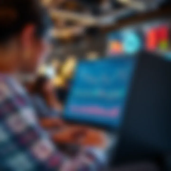 Social media platform interface displaying financial charts and discussion among diverse traders