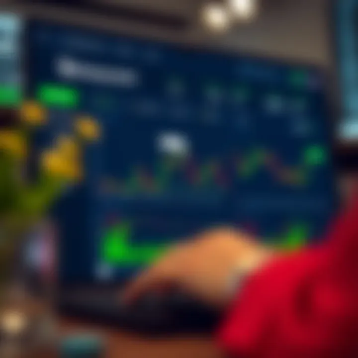 Dashboard overview of a trading account with graphs and navigation menu