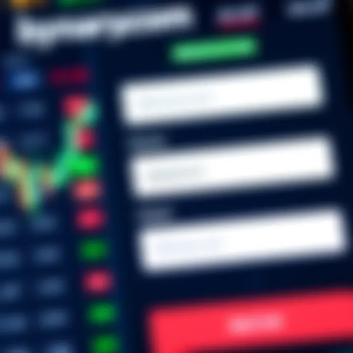 User interface showing registration form fields on a trading platform