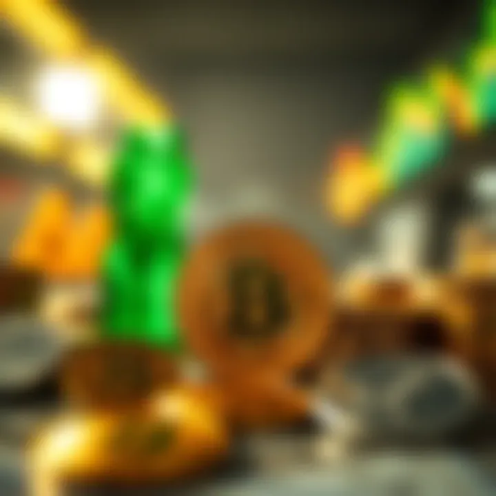 Illustration of Nigerian currency symbol and cryptocurrency icons representing market influence