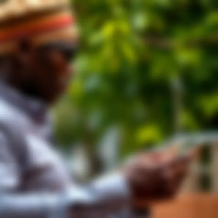 User managing Pocket Option account settings on mobile device in Nigeria