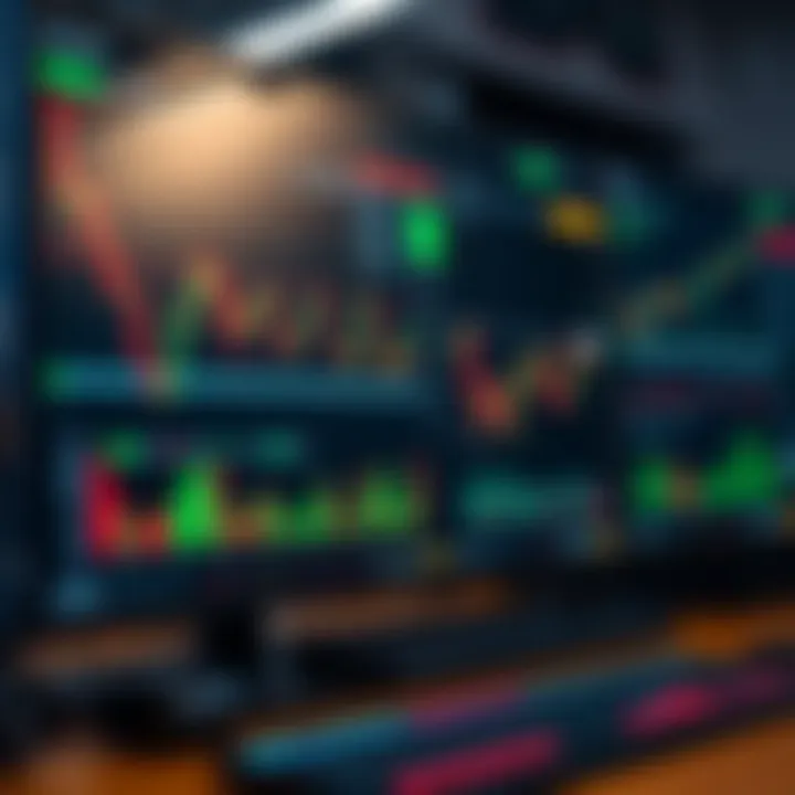 Trading platform dashboard displaying charts and financial data