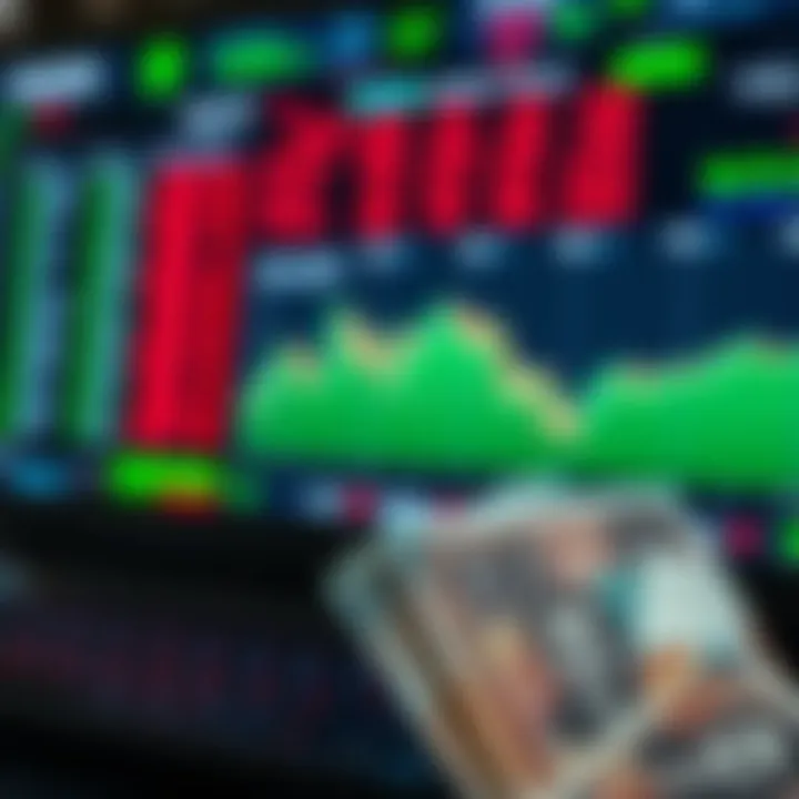 Currency symbols and Nigerian naira notes with digital trading interface