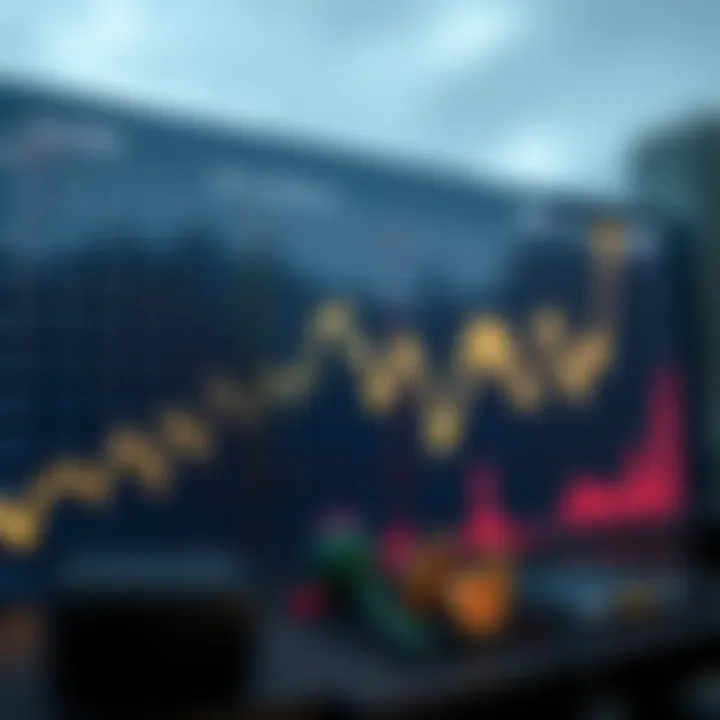 Graph showing upward and downward trends of Stellar Lumens cryptocurrency over time