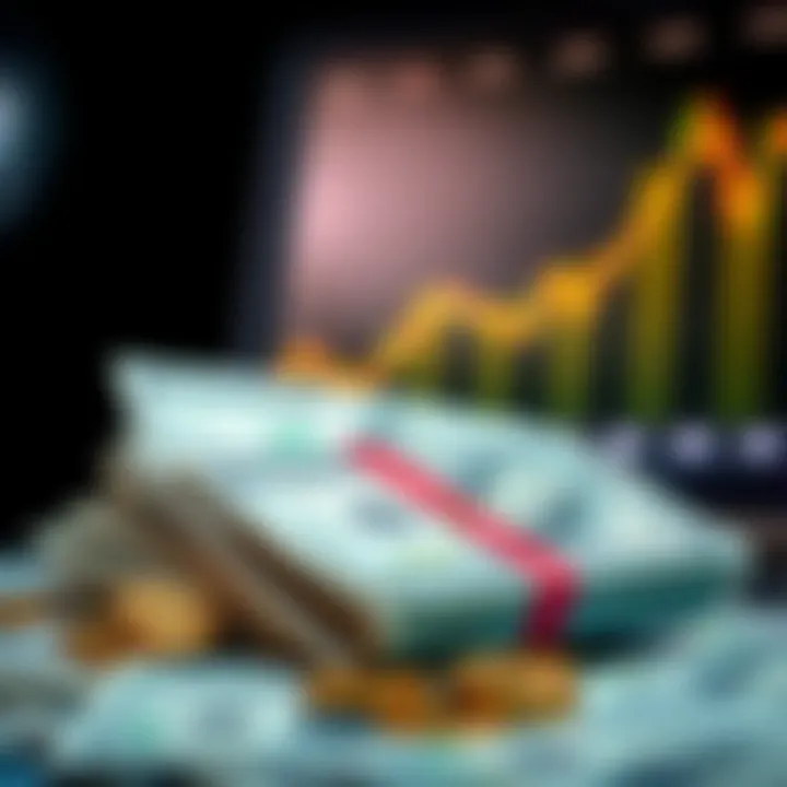 Conceptual illustration of currency notes and upward trending graphs symbolizing successful forex trading strategies