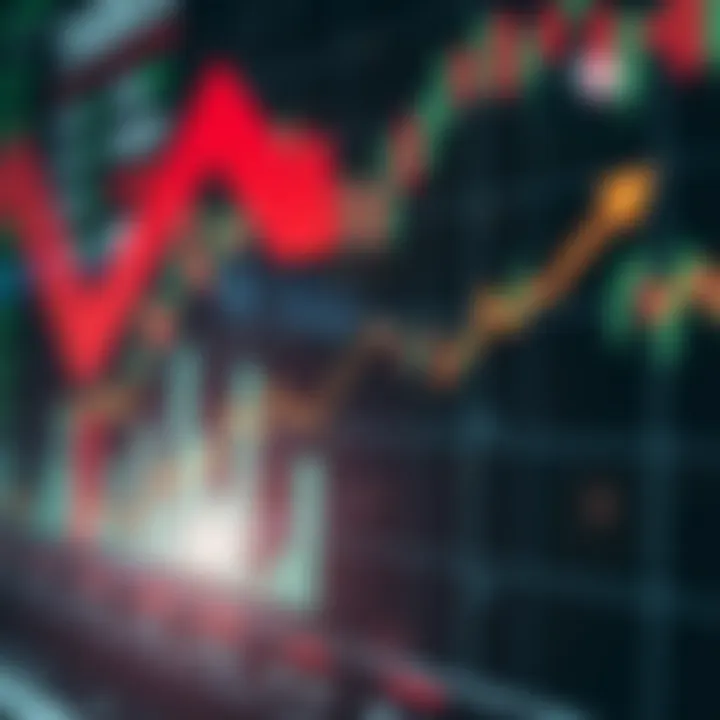 Conceptual visualization of trading signals affecting decision making with abstract arrows and data points