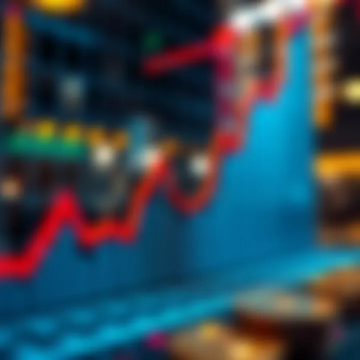 Graph showing upward trend representing growth of cryptocurrency investment value over time