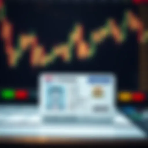 Close-up of a national identity card used for verifying identity on a digital trading platform