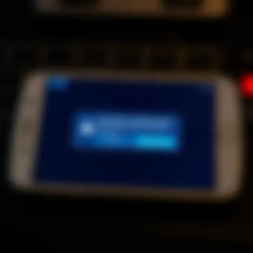 Digital device displaying a two-factor authentication prompt with a secure lock symbol