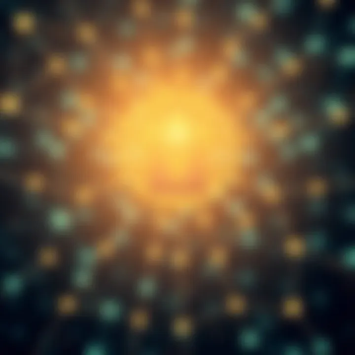 Conceptual illustration showing digital privacy and encrypted financial transactions in a network