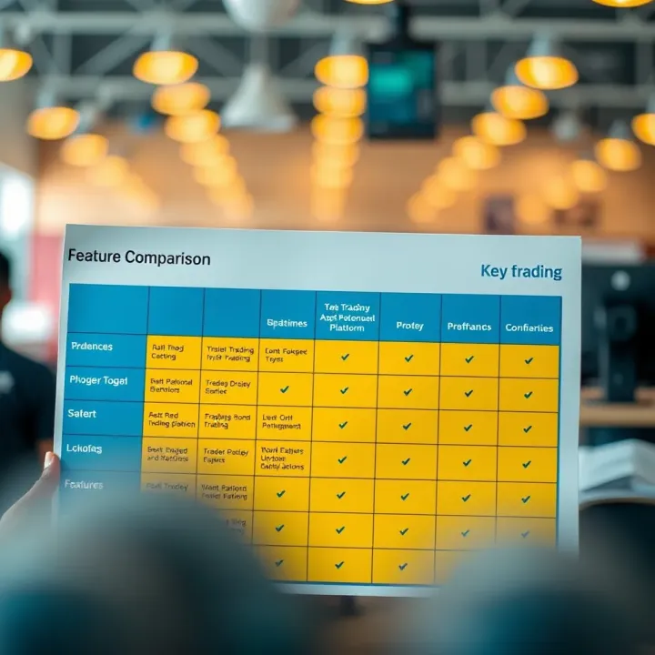 Comparison chart showing key features of different trading platforms for Nigerian users