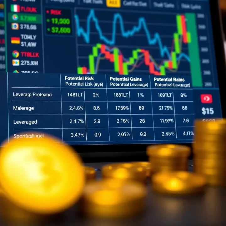 Chart showing comparison of risk levels and potential gains for various leverage options
