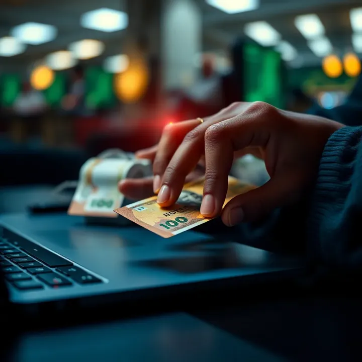 Illustration of secure online transaction with Nigerian currency and digital payment icons on Deriv.com