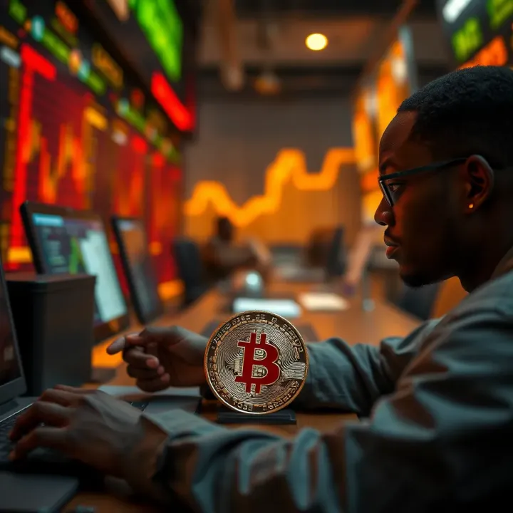 Conceptual illustration of cryptocurrency growth and economic impact in Nigeria