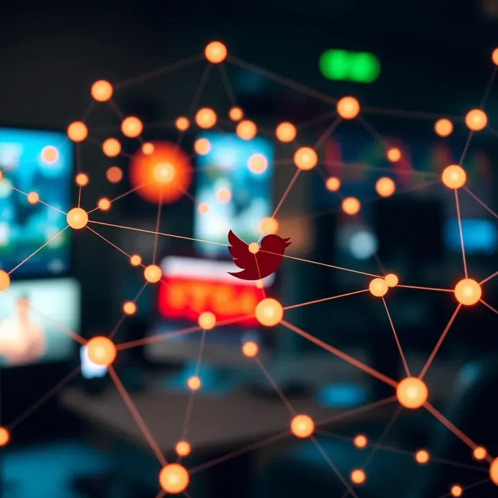 A vibrant digital network showing interconnected nodes representing Nigerian crypto traders communicating on social media