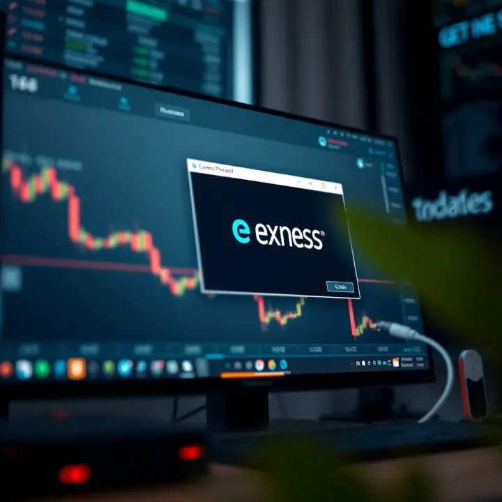 Computer screen displaying Exness trading platform installation window