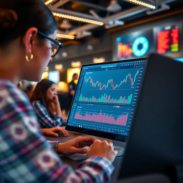 Social media platform interface displaying financial charts and discussion among diverse traders