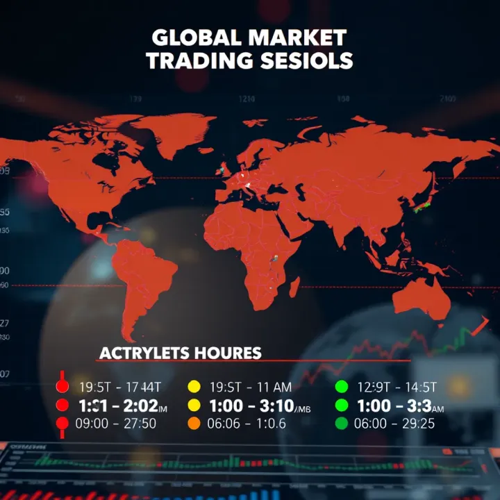 Forex market global trading sessions chart showing active hours worldwide