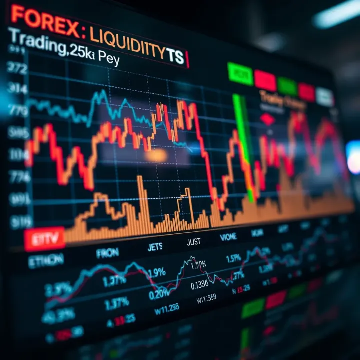 Chart showing fluctuations in forex market liquidity and volatility during different trading sessions