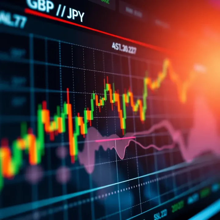 Chart illustrating forex market trends and trading strategies for GBP/JPY in a global economic context