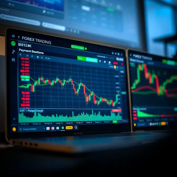 Trading platform interface showing currency pairs, charts, and payment options suitable for Nigerian traders