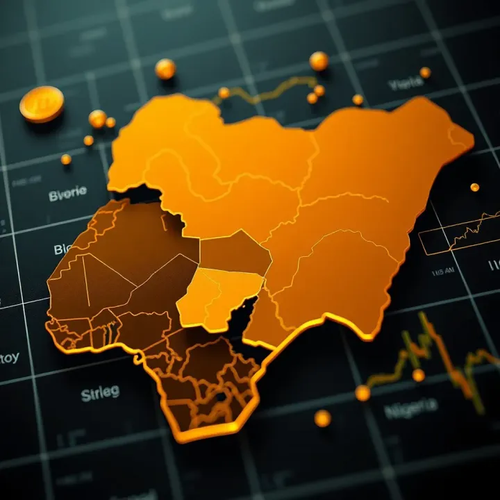 Map highlighting geopolitical regions impacting the gold market in Nigeria