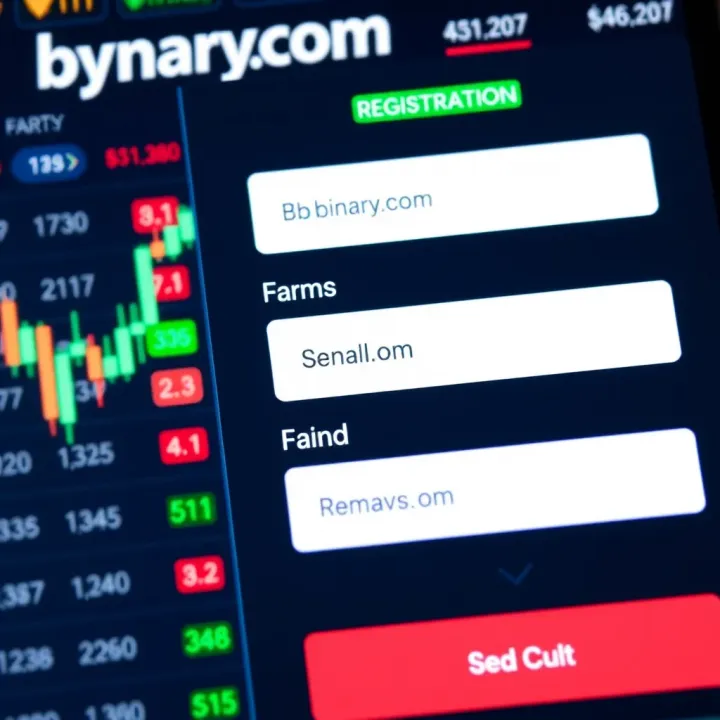 User interface showing registration form fields on a trading platform