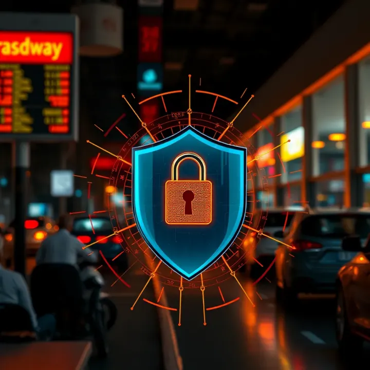 Secure digital shield symbolizing safety measures for online trading