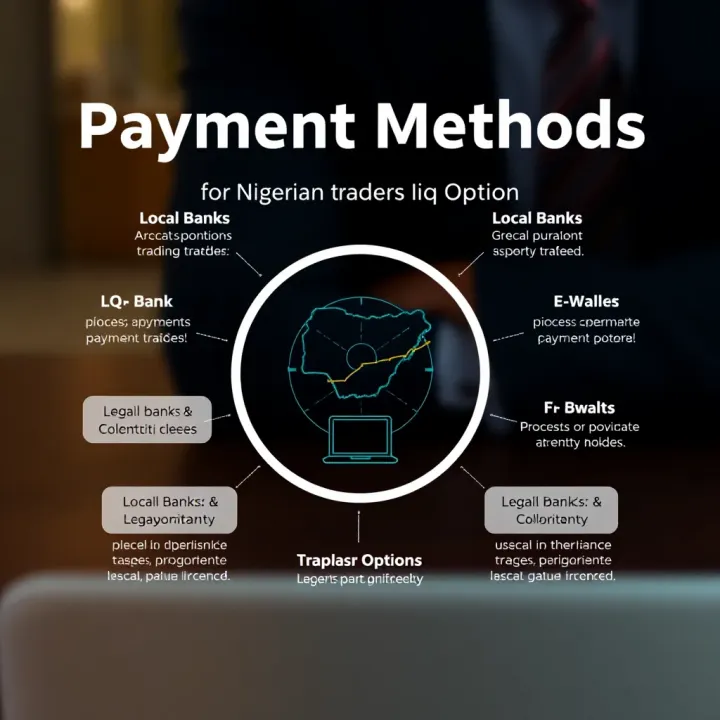 Diagram illustrating payment options available for Nigerian traders on IQ Option including local banks and e-wallets