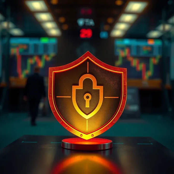 Security shield icon representing online trading safety and encryption