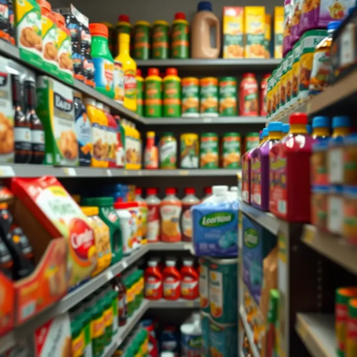 Various products offered by Lux Trading Firm displayed on shelves emphasizing trade diversity