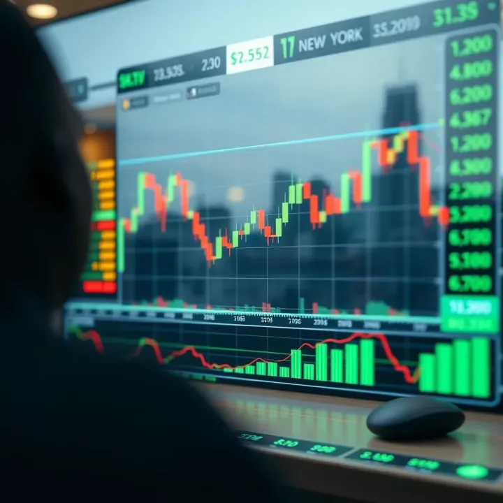 Financial chart showing market activity during New York trading session from Nigerian perspective