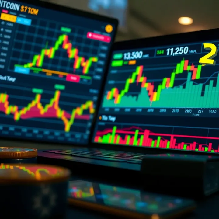 Visual representation of market analysis tools and charts for Bitcoin trading