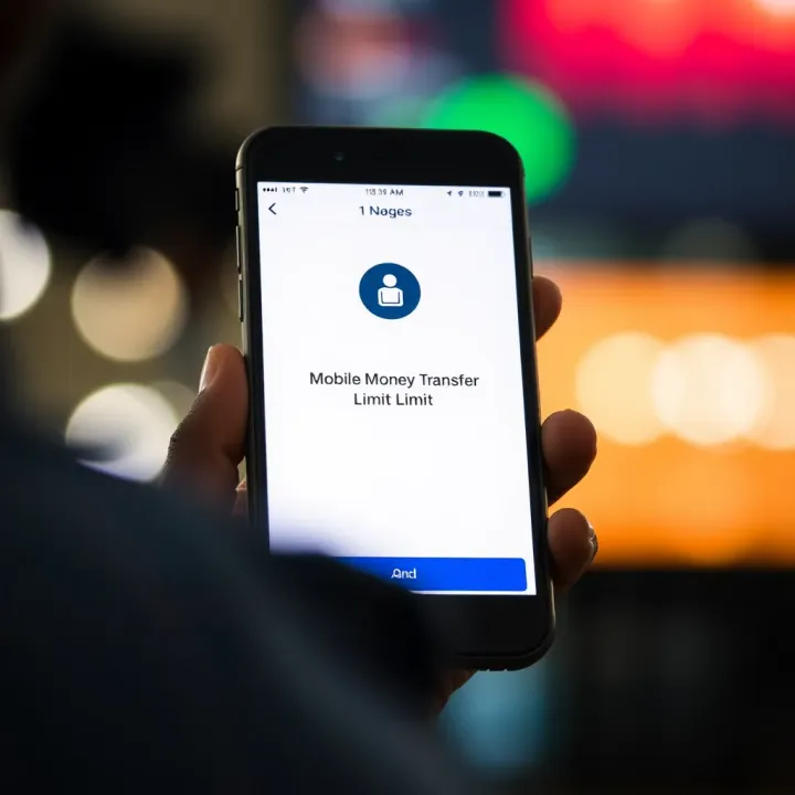 Mobile phone screen showing mobile money transfer limit alert within Nigerian digital payment platform