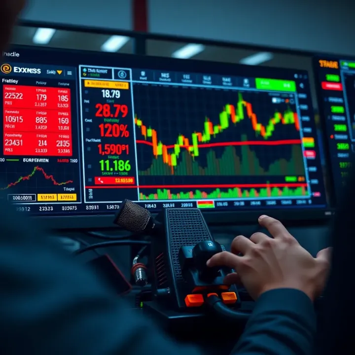 Interface of Exness Web Terminal showing market charts and trading options