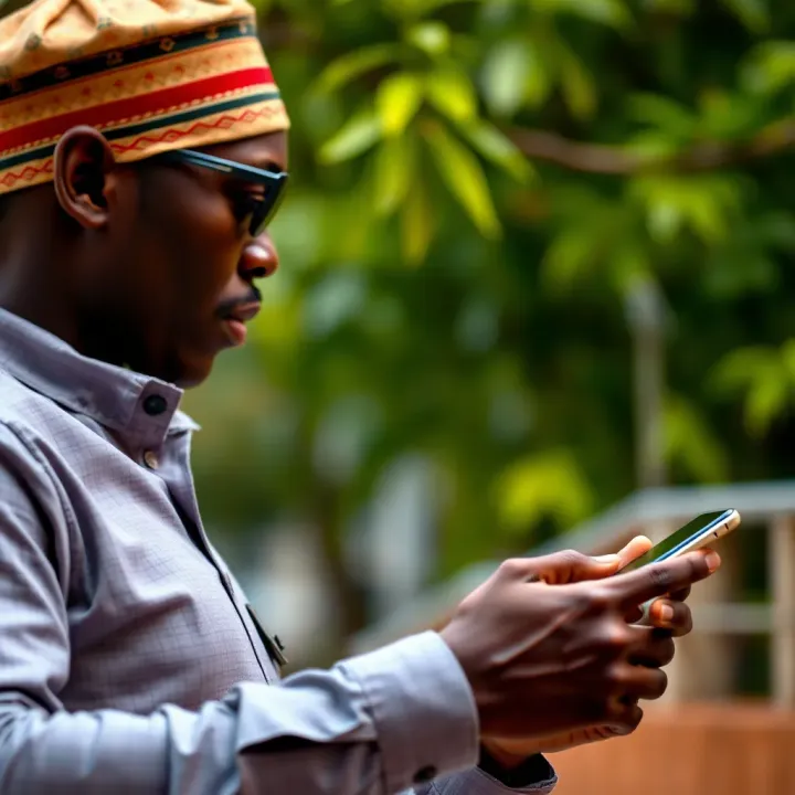 User managing Pocket Option account settings on mobile device in Nigeria
