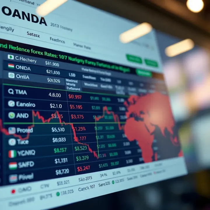 Chart comparing OANDA's forex rates with other currency exchange providers in Nigeria