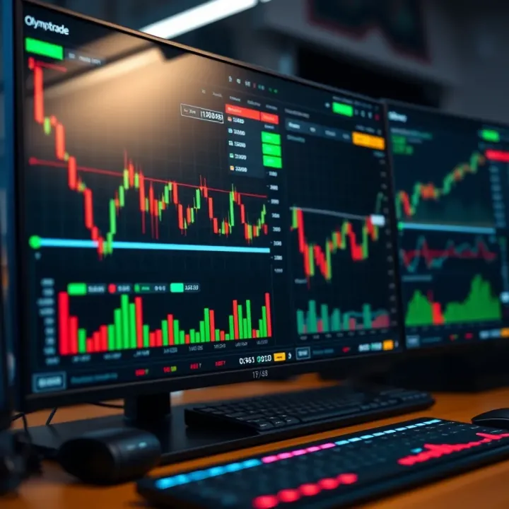 Trading platform dashboard displaying charts and financial data