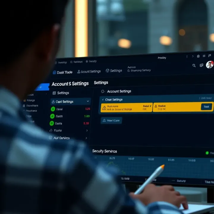Managing Account Settings and Enhancing Security on Quotex Dashboard view of Quotex platform highlighting account settings and security options